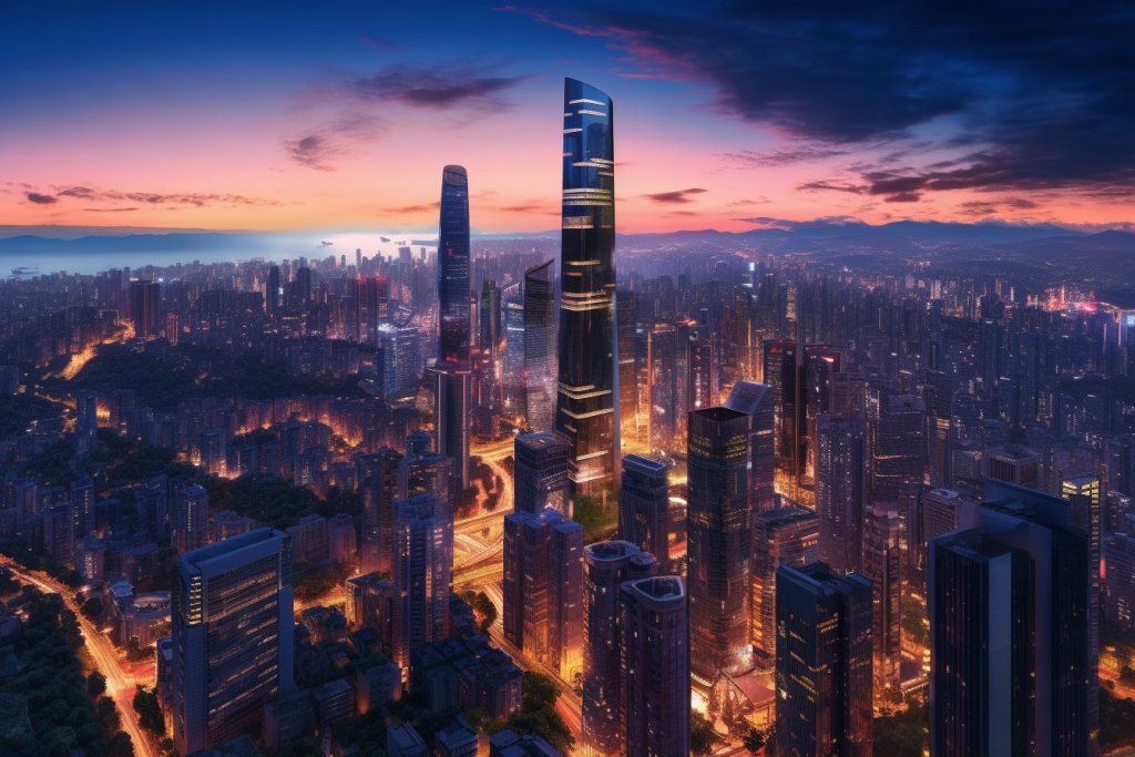 央国企数字化解决方案页面横幅背景：城市夜景